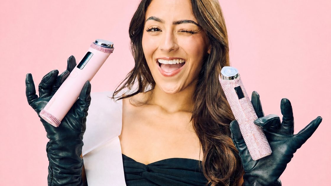 Aerely holding two skincare devices