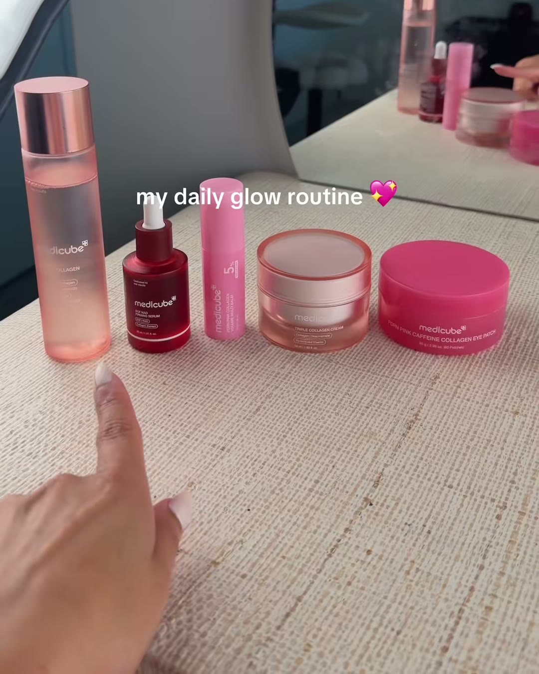 My actual routine. The serum is one step out of five, which is also why I (medicube EGF NAD+ Firming Serum, Aerely Chacón)