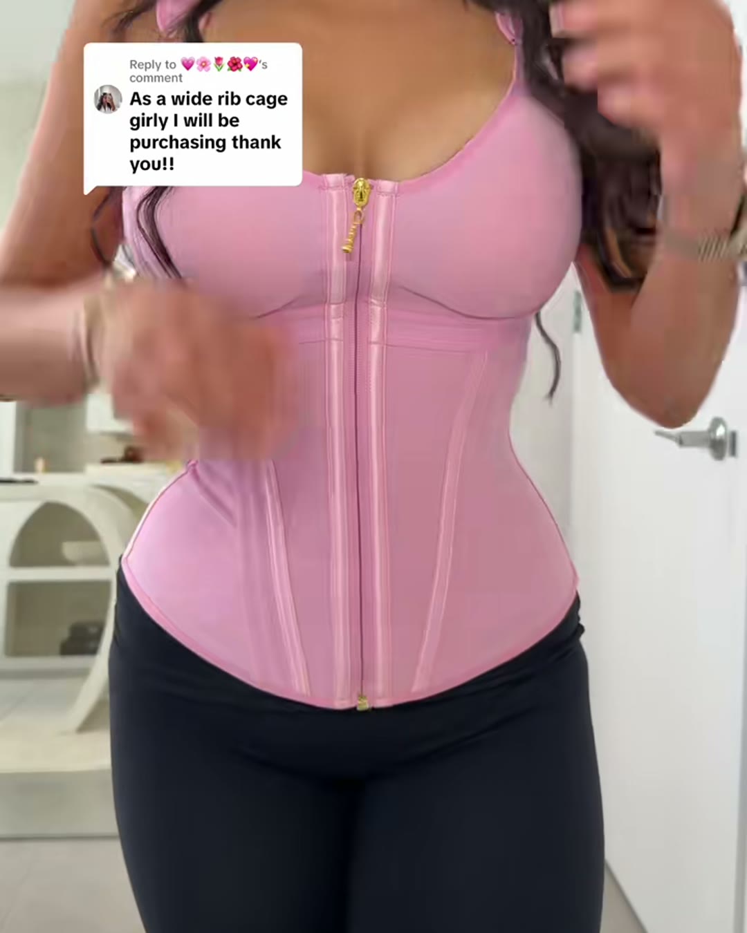 The front view (SHAPSHE Waist Trainer Corset for Women Tummy Control Body Shaper with Bra (17 Steel Bones), Aerely Chacón)