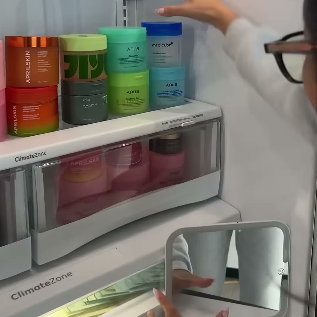 My shelf is mostly toner pads. They are the thing I actually like cold (medicube Zero Pore Pad 2.0, Aerely Chacón)