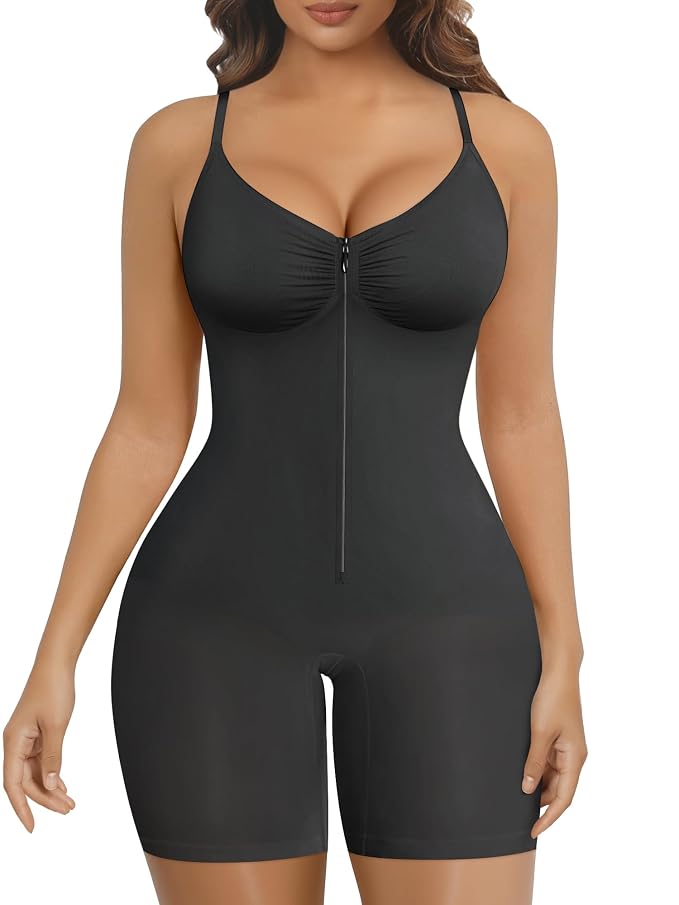 SHAPERX Seamless Zip-Up Shaping Bodysuit (SZ5862)
