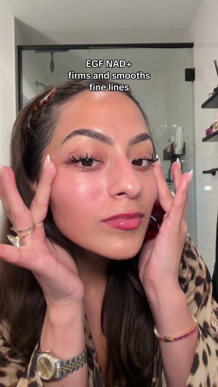 The NAD+ serum that smoothed my smile lines (medicube EGF NAD+ Firming Serum, medicube PDRN Pink Peptide Serum, Aerely Chacón)